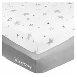 American Baby Company 2 Pack 100% Natural Cotton Fitted Crib Sheets