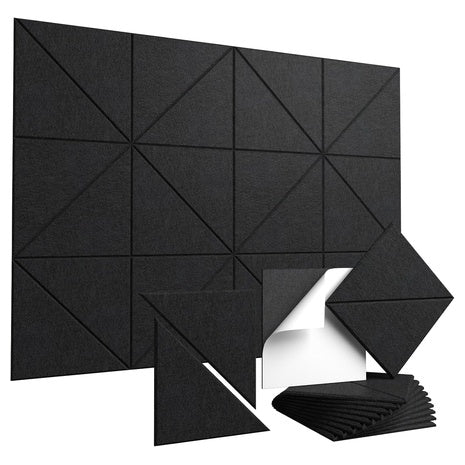 10-Pack Peel & Stick Acoustic Sound Absorbing Wall Panels
