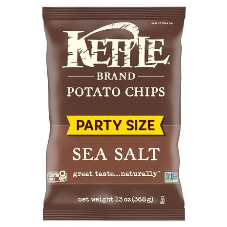 7 Party Size Bags Kettle Sea Salt Chips