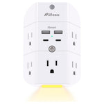5-Outlet Mifaso Surge Protector Outlet Extender with Night Light