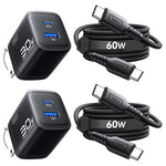 2 INIU 30W USB-C Chargers with Cables
