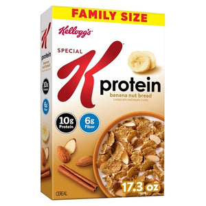 2 Family Size Boxes Special K Protein Banana Nut Bread Cereal (19oz)
