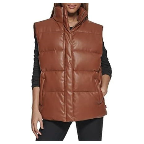 Levis Women's Vegan Leather Puffer Vest