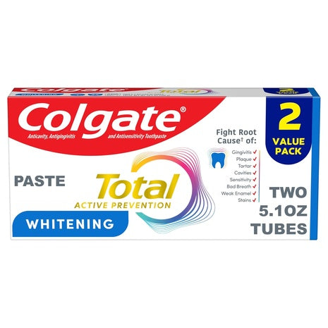 4-Pack (2 X 2-Pack) Colgate Total Whitening Toothpaste (5.1 Oz)