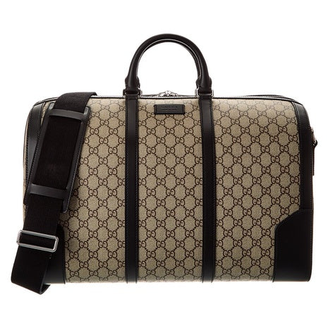 Gucci Medium GG Supreme Canvas & Leather Duffel Bag