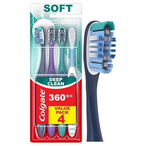 4 Colgate 360 Deep Clean Soft Toothbrushes
