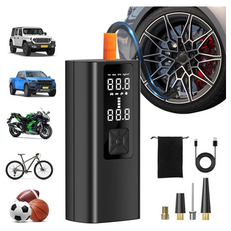 Portable Tire Inflator with Pressure Gauge