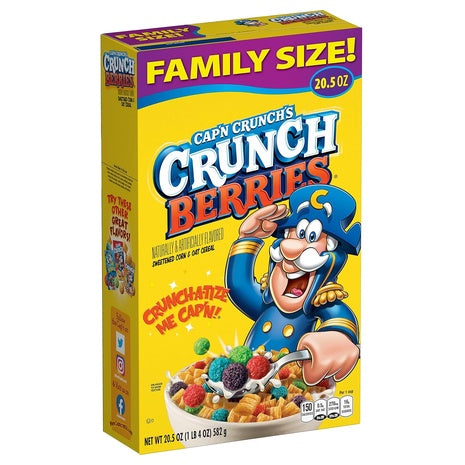 Family Size Box Cap'n Crunch's Crunch Berries Cereal (OU-D)