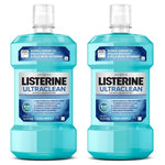 2 Bottles 1 L Listerine Ultraclean Cool Mint Antiseptic Oral Rinse