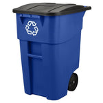 50 Gallon Rubbermaid Brute Heavy-Duty Wheeled Recycling Can
