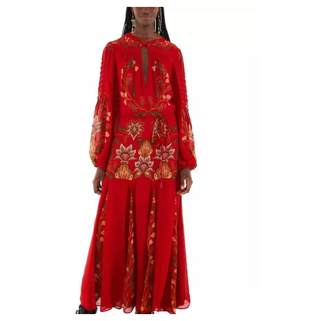 Berry Garden Long Sleeve Dress