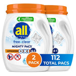 All Free Clear Advanced Oxi Mighty Pacs Laundry Detergent Pacs, 112 Count