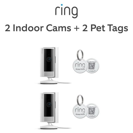 2 Ring Indoor Cam (2nd Gen), White with 2 Ring Pet Tag