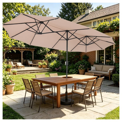 13-ft Ainfox Large Rectangle Patio Umbrella (Khaki Or Blue)