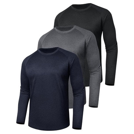 3-Pack Men's UV Sun Protection Quick-Dry Moisture T-Shirts