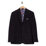 Soul Of London Men's Windowpane Notch Lapel Blazer