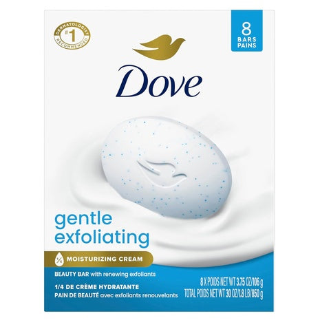 8 Dove Gentle Exfoliating Beauty Bar Soap