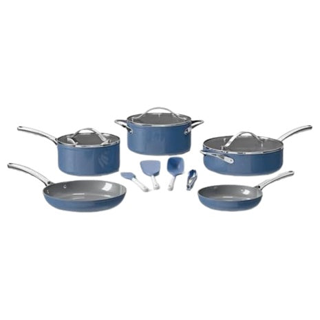 12-Piece Aluminum Cookware With Ceramic Nonstick Coating Set