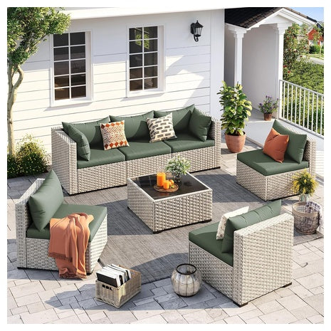 7-Piece UDPATIO Outdoor Patio Furniture Set With Tea Table