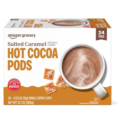 24 Amazon Grocery Salted Caramel Hot Cocoa Pods (OU-D)
