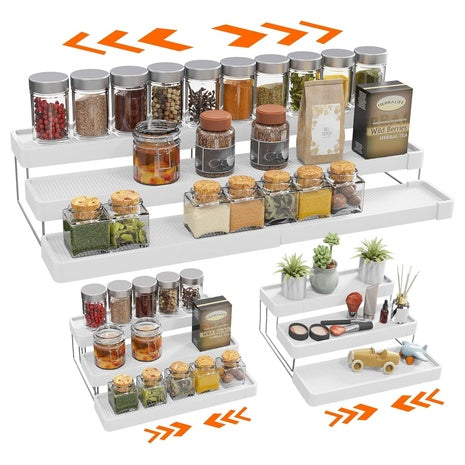 INVOCOO 3 Tier Expandable Spice Rack Organizer