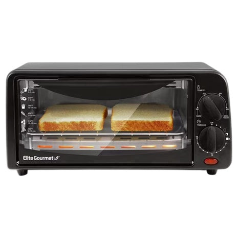 Elite Gourmet 2-Slice Toaster Oven Aluminum,Glass