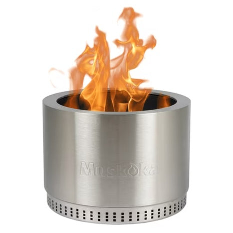 19.5" Stainless Steel Smokeless Wood Burning Fire Pit W/ Protective Cover