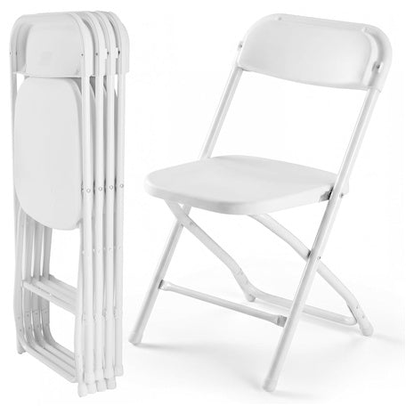 4-Pack Dumos Portable Plastic Stackable Folding Chairs (330 lb Capacity)