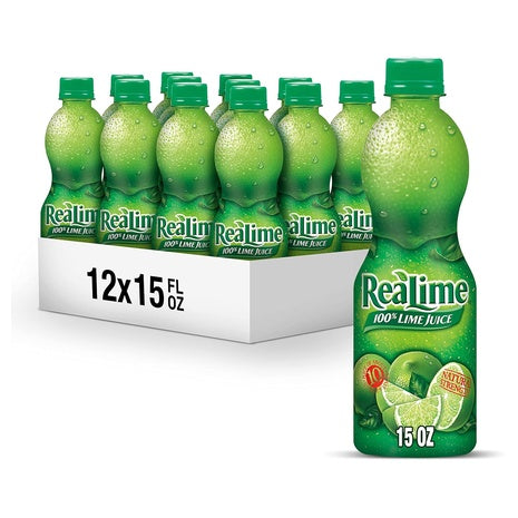 12-Pack ReaLime 100% Lime Juice Bottles (15 fl oz)