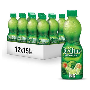 12-Pack ReaLime 100% Lime Juice Bottles (15 fl oz)