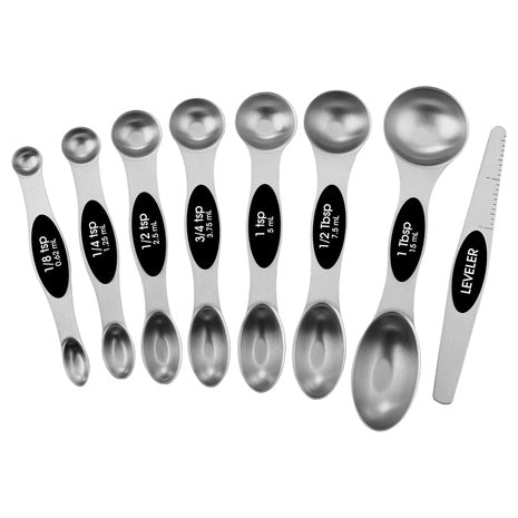 8-Piece Stainless Steel Magnetic Measuring Spoons Set