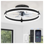 19.7" Low Profile Ceiling Fan With Light & Remote