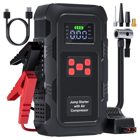 Portable Car Battery Jump Starter with Tire Inflator