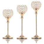 3 Gold Crystal Candelabra Centerpieces