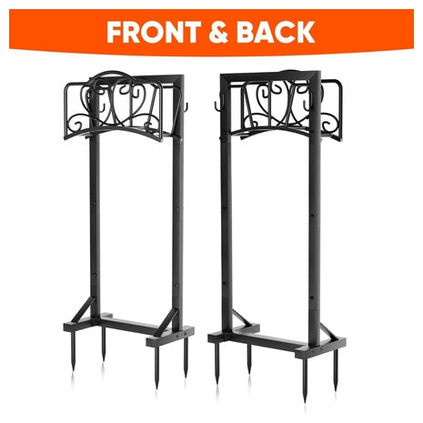 Heavy Duty 160ft Garden Hose Holder With Tool Hooks And Stable Base