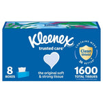 8 Flat Boxes Of Kleenex Trusted Care Facial Tissues