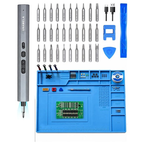 Mini Electric Screwdriver Set & Soldering Mat