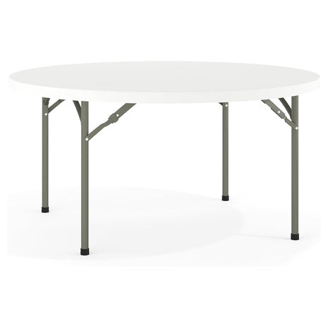 Flash Furniture 5' Round White Plastic Folding Banquet Table