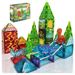 62-Piece Dinosaur Magnetic Tiles Building Set
