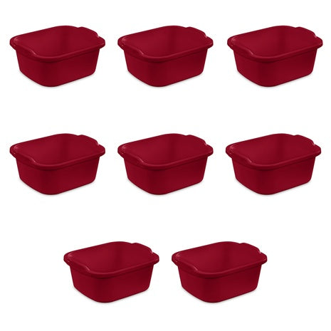 8-Pack 12-Qt Sterilite Multi-Purpose Plastic Wash Tub Dishpans