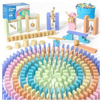 1000 Piece Wooden Dominos Toy w/ Extra Blocks & Storage Bag