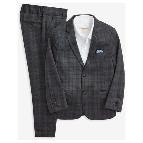Gentleman's Plaid Stretchy Mod Suit