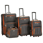 4-Piece Rockland Journey Softside Upright Luggage Set