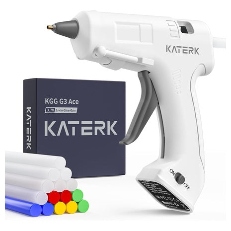 Katerk 3.7V Cordless Hot Glue Gun Kit With 15 Glue Sticks