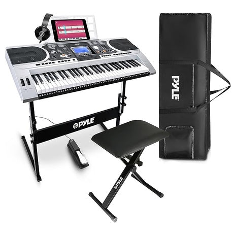 Pyle Piano With Case, Keyboard Stand, Sustain Pedal & Headset
