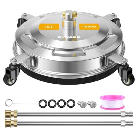 15.5" 4,000 PSI Pressure Washer Surface Cleaner with Wheels & Wands