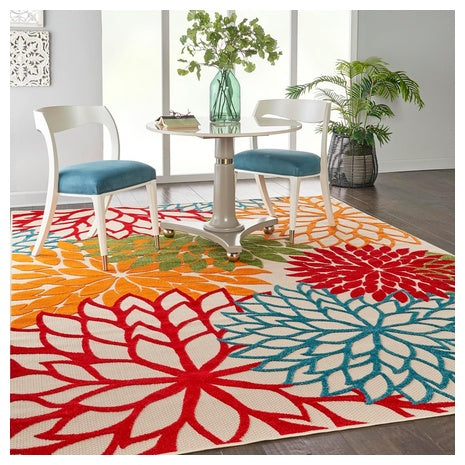 Nourison Home Aloha 9'6" x 13' Green Tropical Rug