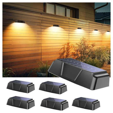 6-Pack Solar Outdoor Fence Lights