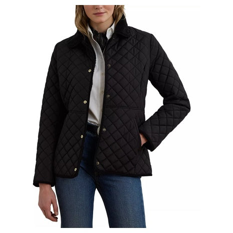 Ralph Lauren Women's Faux Sherpa Collar Quilted Coat