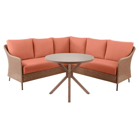 Mainstays Chelsea Outdoor Patio Steel 4-Pieces Sectional Dining Set (3-Colors)